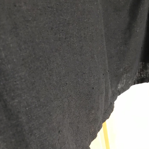 Cynthia Ashby Linen Sz S Blouse Black 100% Linen long sleeve snap front & cuffs - Picture 13 of 14